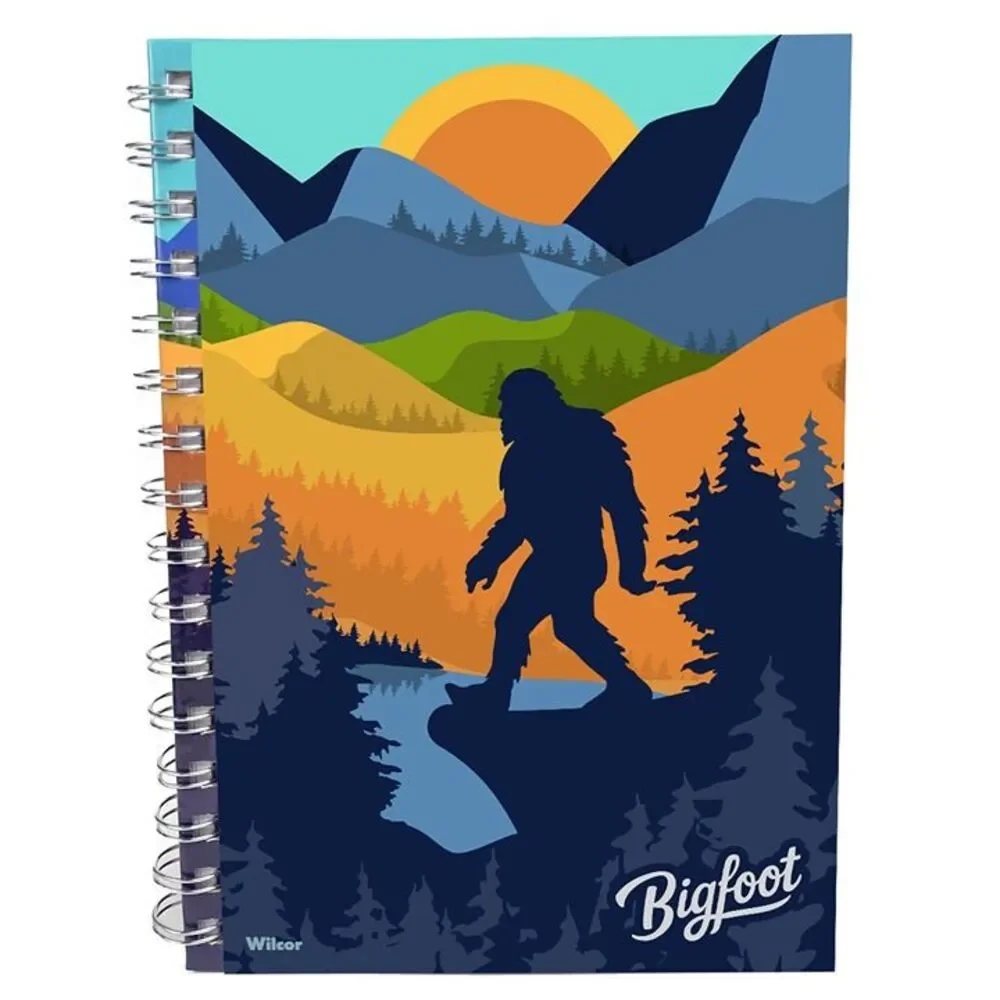 Bigfoot Spiral Notebook 80 Pages Wide Ruled Hard Cover Sasquatch School Journal